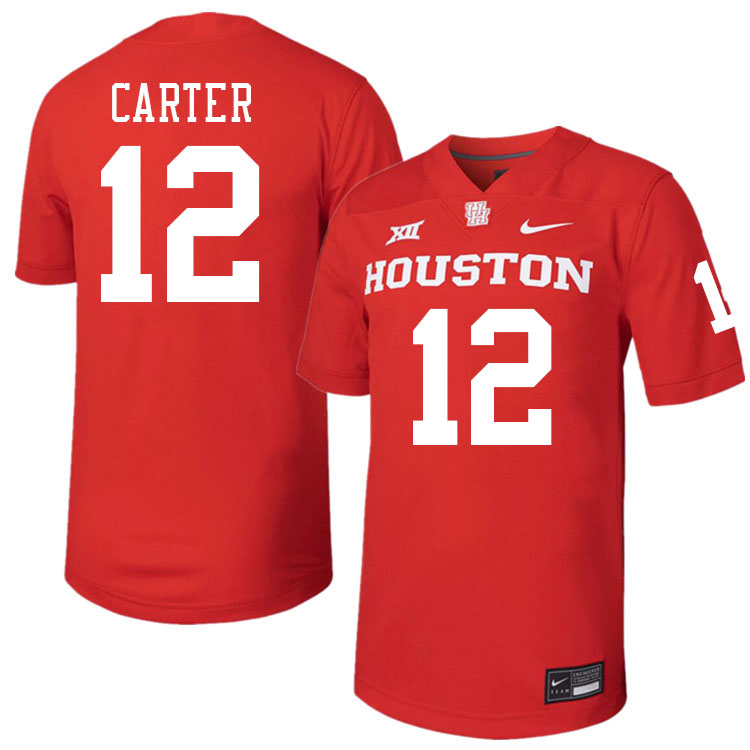 Men #12 Ajani Carter Houston Cougars College Football Jerseys Stitched-Red